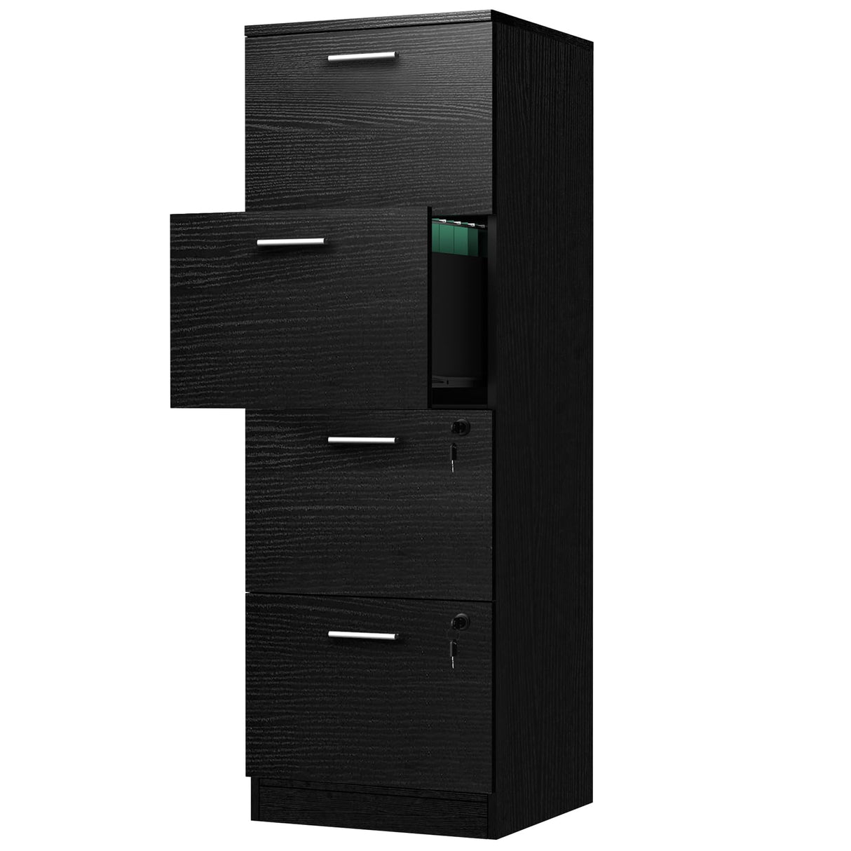 4-Drawer File Cabinet with Lock, 15.86" Deep Vertical Filing Cabinet