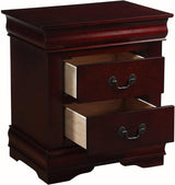 6PC Cherry Finish Louis Philippe Furniture Queen Size Bedroom Set. Bed, Dresser,