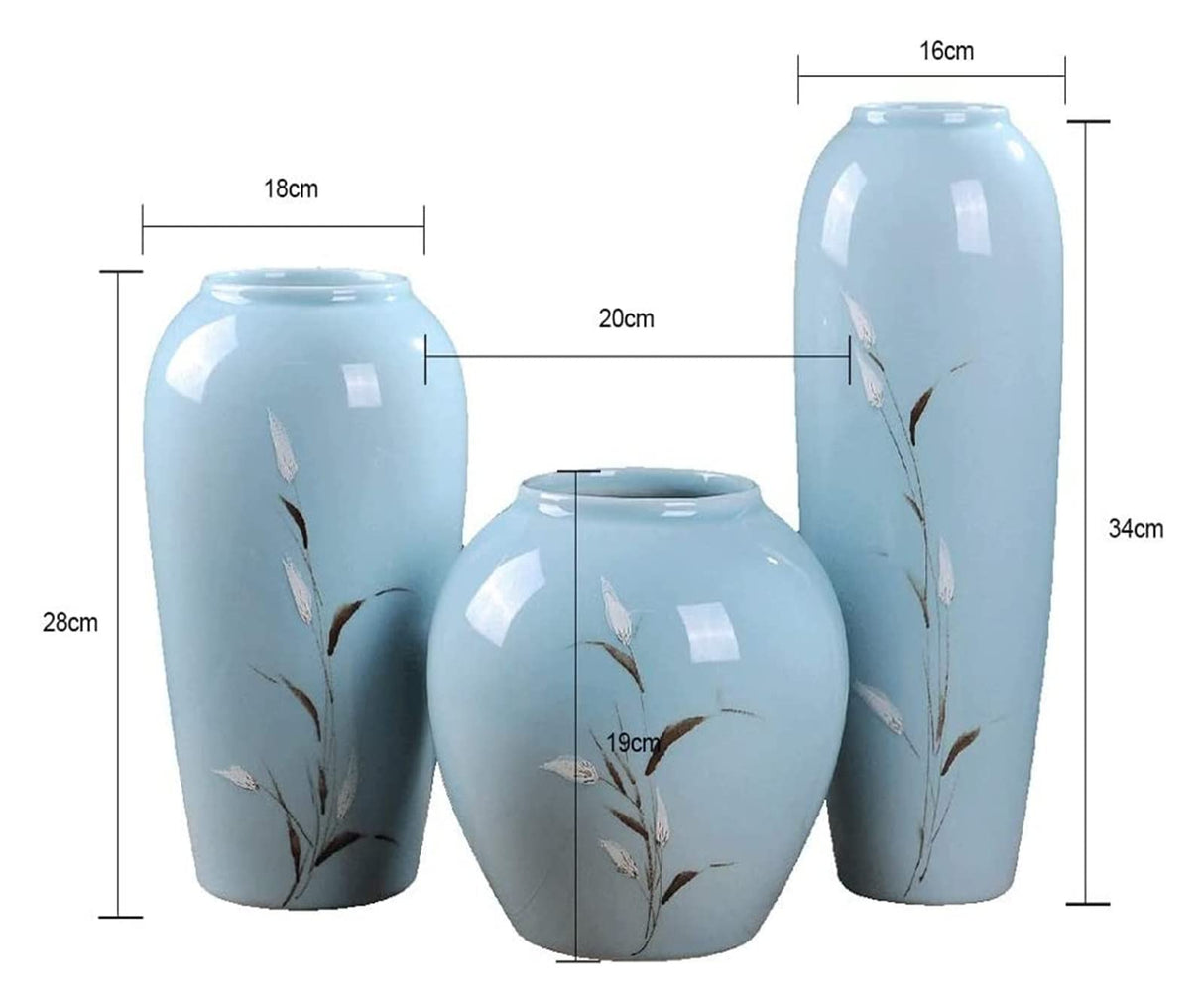 Sculpture Vase Vase Dried Flower Set Ceramic Ornaments Living Room Flower