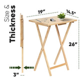 TV Snack Serving Tray Table, Solid Wood Construction with Natural Fini