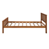 Twin Bed Frame with Headboard and Footboard - Oak Wood Platform