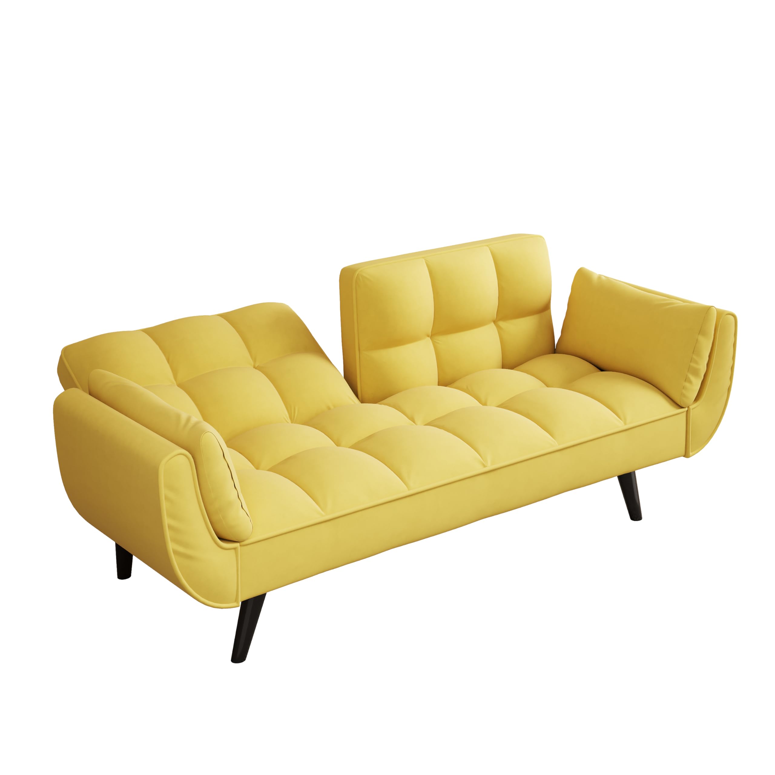 Futon Sofa Bed, Convertible Sleeper Couch 74" W Modern Velvet Loveseat