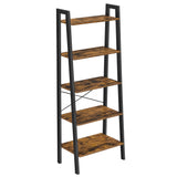 Ladder Shelf, 5-Tier Bookshelf, Storage Rack, Bookcase with Steel Frame