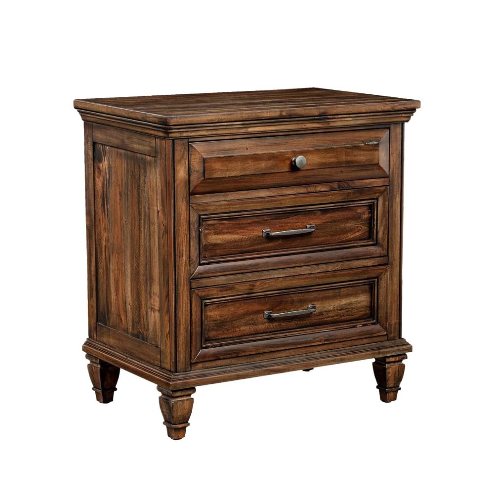 Avenue 3-Drawer Nightstand Weathered Burnished Brown
