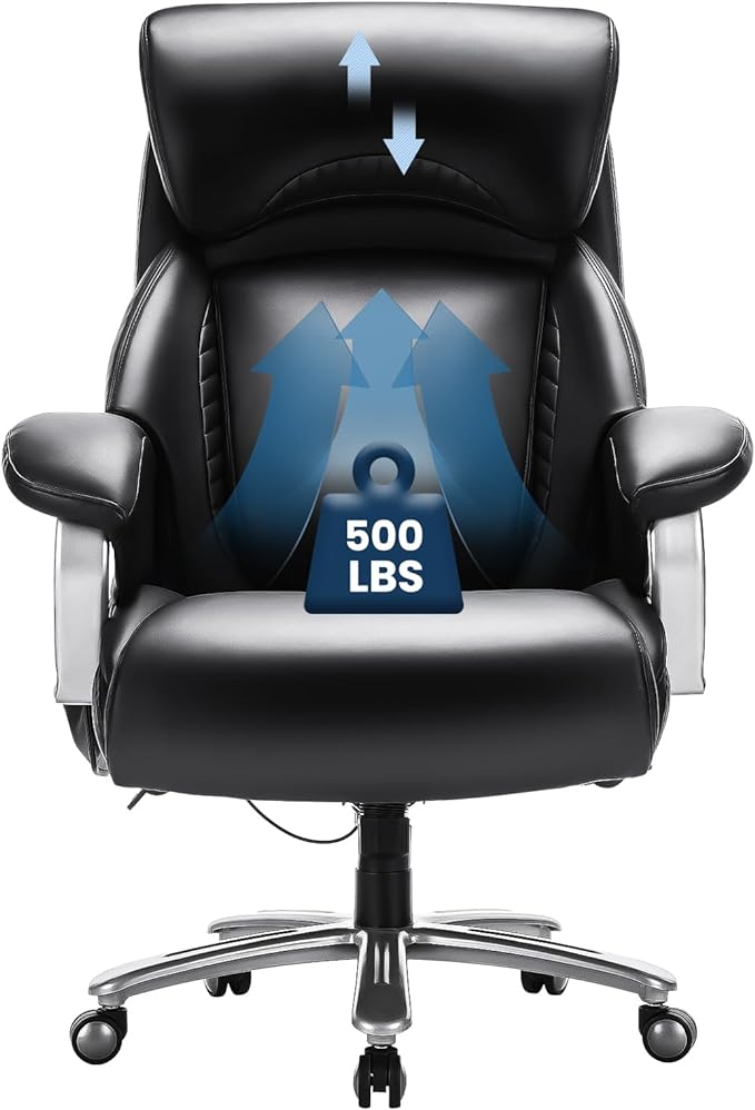 Big and Tall Office Chair 500lbs-Heavy Duty Ergonomic Computer Chair