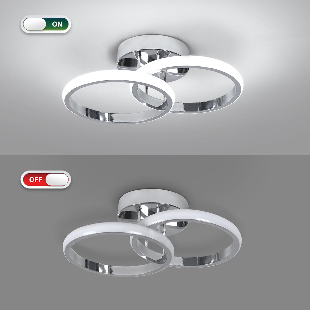 Round Modern Led Ceiling Light Fixtures, 6000K Cool White Hallway Light Fixtures Ceiling,