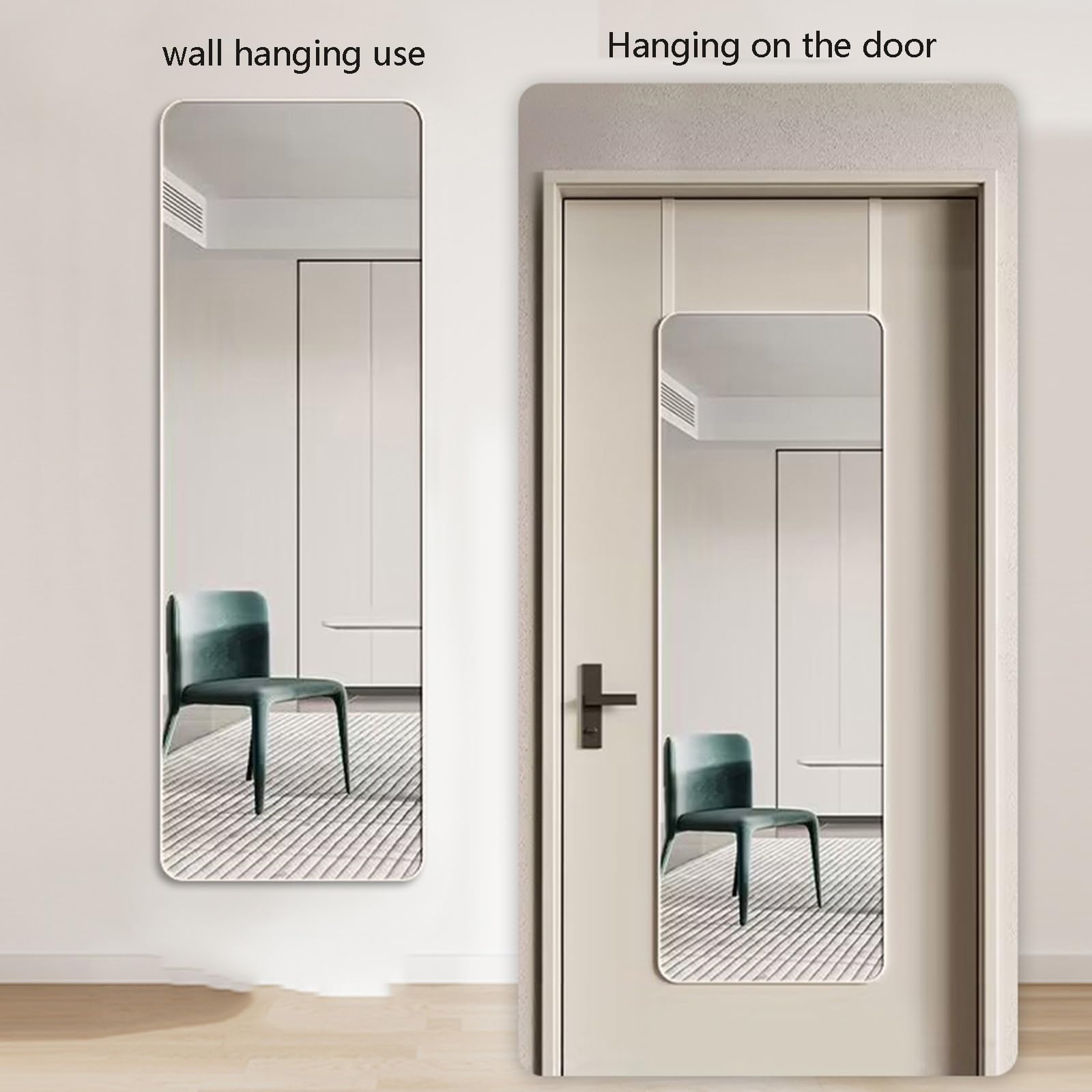 Full-Body Dressing Mirror, Wall-Mounted Self-Adhesive Wall Hanging, Home Wall-Mounted Fitting Mirror, Apartment Door-Mounted Mirror