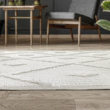 Rugs Palafito 8x10 Geometric Shag Diamond High-Low Pile Textured Indoor Area