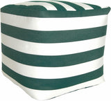 RULU Ottoman Outdoor/Indoor Sunbrella Bean Bag Pouf 19"x19"x18"H Maxim Forest Green, Large