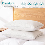 Premium Goose Feathers Down Pillows,White King Pillows Set of 2