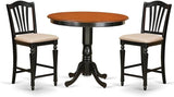 Furniture TRCH5-BLK-W 5 Piece Counter Height Pub Set Includes a Round Dining Table