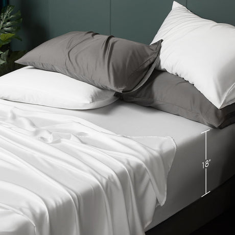 Extra Deep Pocket King Sheets-100% Eucalyptus Tencel Sheets King Soft