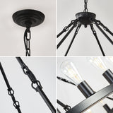 60 Inch Black Extra Large Wagon Wheel Chandelier, 2 Tier 54-Lights Farmhouse Industrial