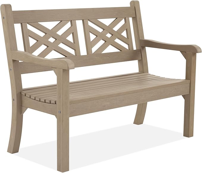 49''W All-Weather Poly Lumber Outdoor Bench – Grey