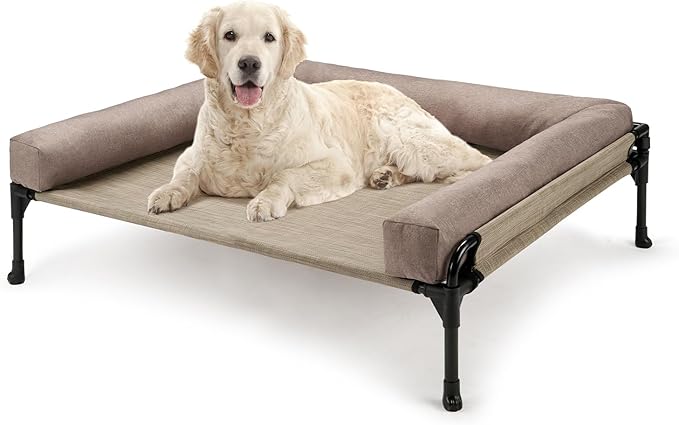 Elevated Raised Dog Bed-Cooling Outdoor Dog Cot Bed for Large Sized Dogs