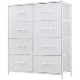 Dresser for Bedroom Drawer Organizer Storage Drawers, Fabric Storage Tower with 8 Drawers, Chest of Drawers with Steel Frame, Wood Top for Nursery, Living Room, Closet