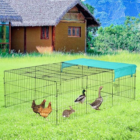 Chicken Coop 72" x 48" Chicken Run Walking Poultry Cage for Yard