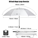 80 Inch Extra Large UV Protection Golf Umbrella Windproof Vented