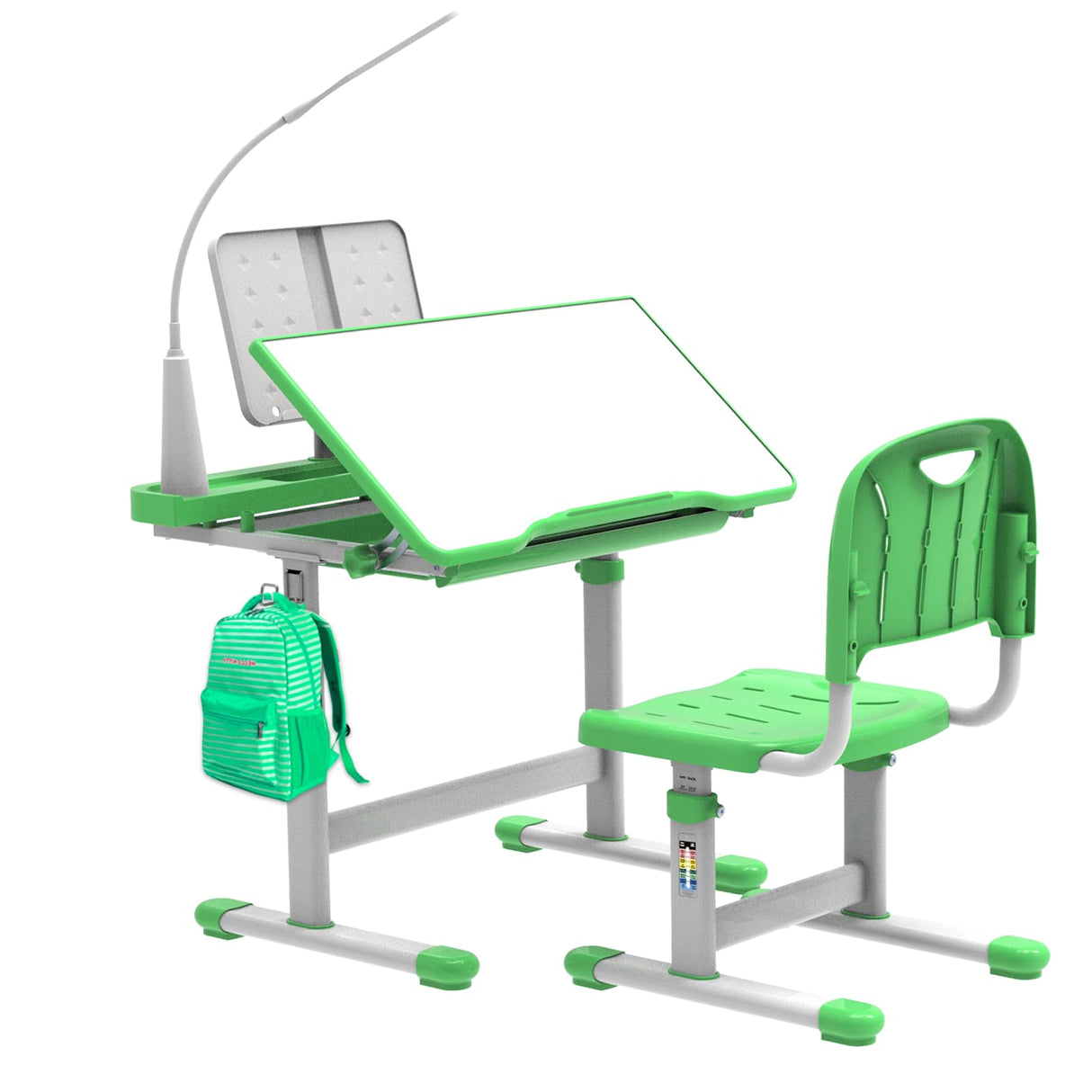 Kids Desk and Chair Set 5-8 Year Old, Kids School Desk for Kids Height-Adjustable Child Desk with 40-Degree Tilted Desktop