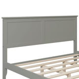 Grant Modern Queen Size Platform Bed with Slats and Headboard, Neutral Gray