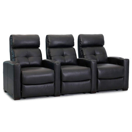 Cloud XS850 Home Theatre Chairs - Black Bonded Leather - Manual Recline - Straight