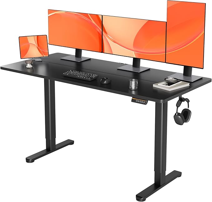 Electric Standing Desk, Adjustable Height Stand up Desk, 63x24 Inches Sit Stand Home