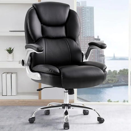 Executive Office Chair, Ergonomic Big and Tall Computer Desk Chair, High Back PU Leather