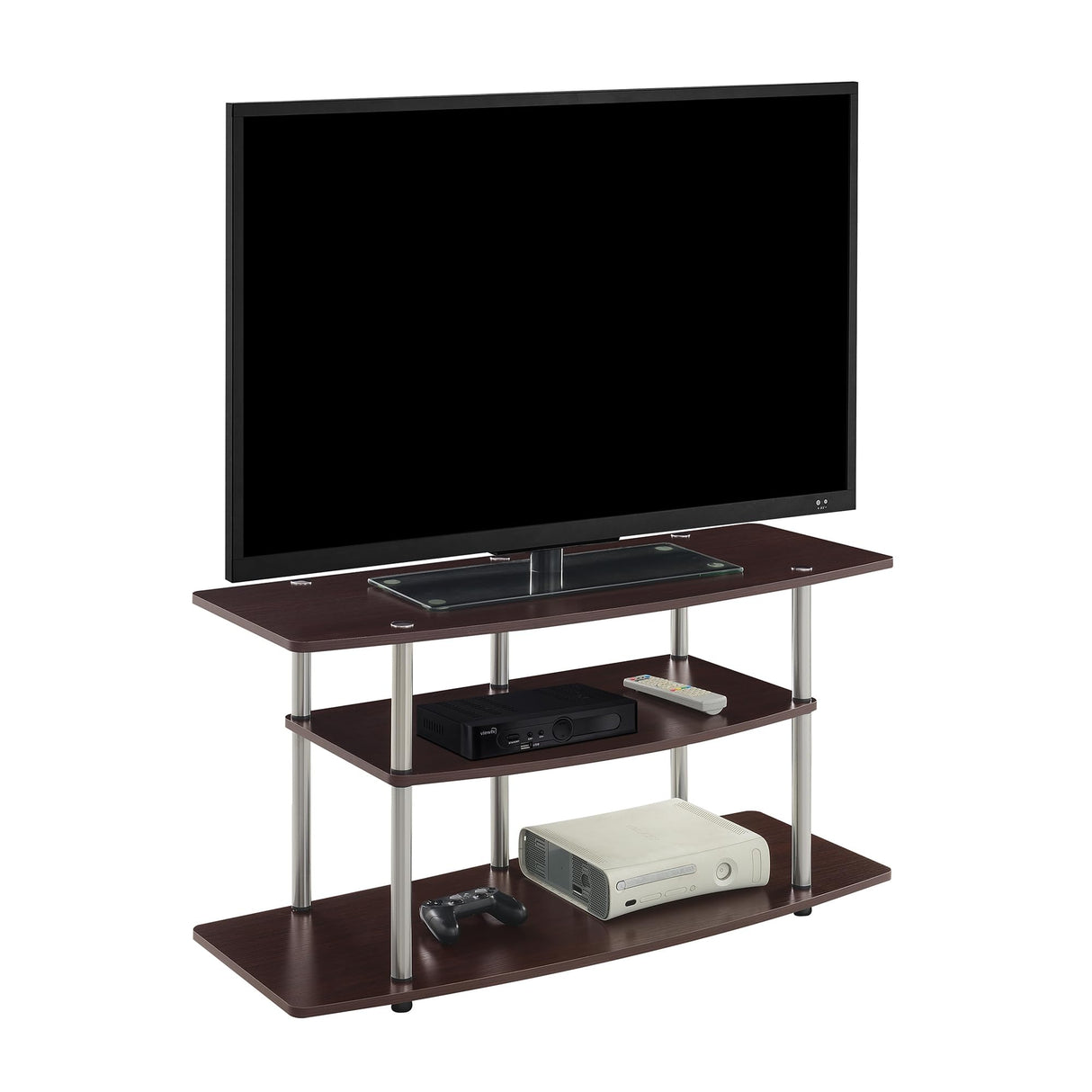 Designs2Go No Tools 46 inch 3 Tier Wide TV Stand, Espresso