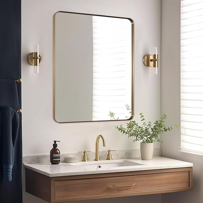 Black Bathroom Mirror, Bathroom Vanity Wall Mounted Mirror