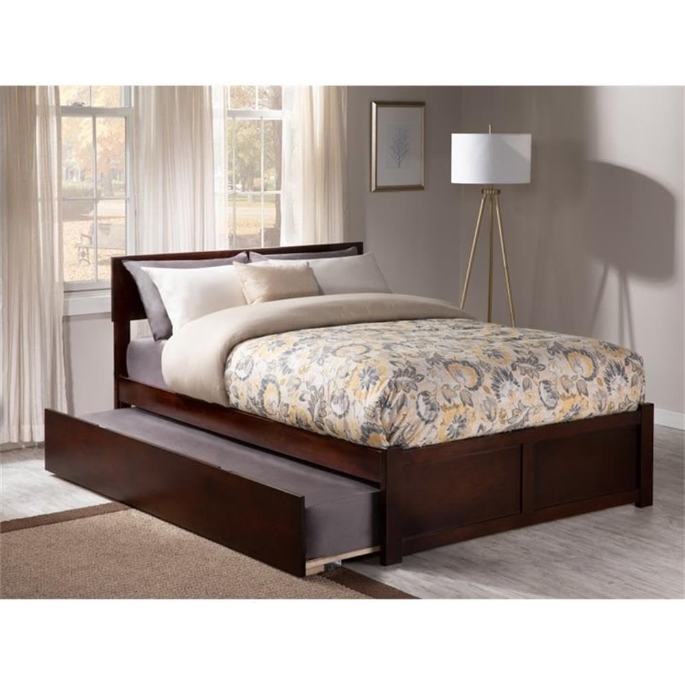 Panel Bed with Trundle in Walnut