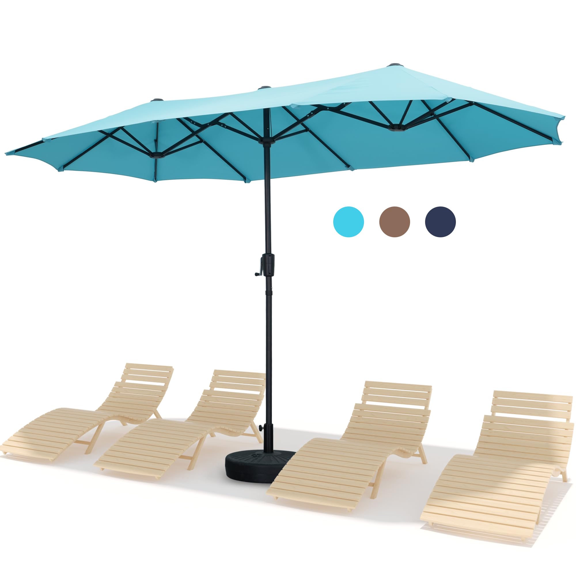 13Ft Patio Umbrella Outdoor Double-Sided Market Extra Large Table Umbrella