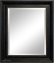 Montreal Distressed Antique Black & Gold Framed Wall Mirror (27.5" x 33.5")