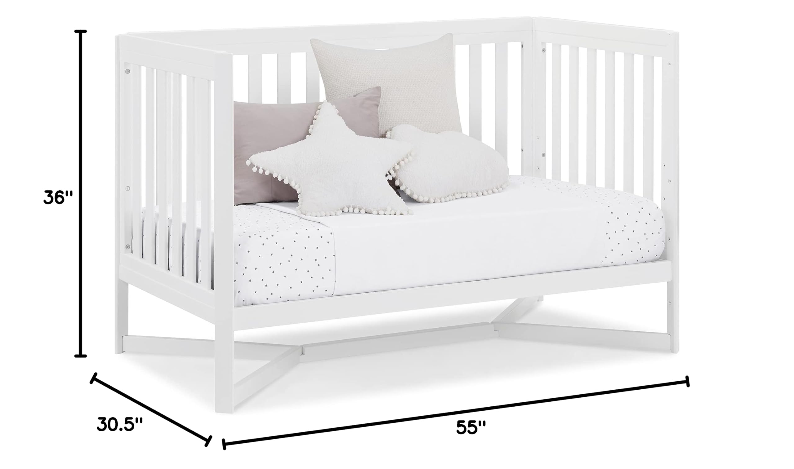 Delta Children Tribeca 4-in-1 Baby Convertible Crib, Bianca White