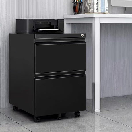 2-Drawer Mobile File Cabinet with Lock, Commercial Vertical Cabinet