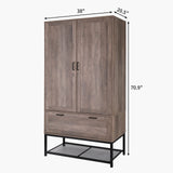 Armoire Wardrobe Closet, Freestanding Clothing Armoire Wooden Retro