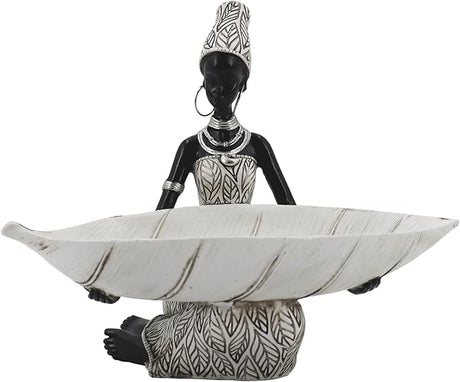 African Tribal Lady Holders Figurine, African Statue Home Decoration