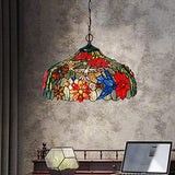 Pendant Light, Stained Glass Chandelier Lamp Tiffany Stylish 3 Lights Bronze Ceiling