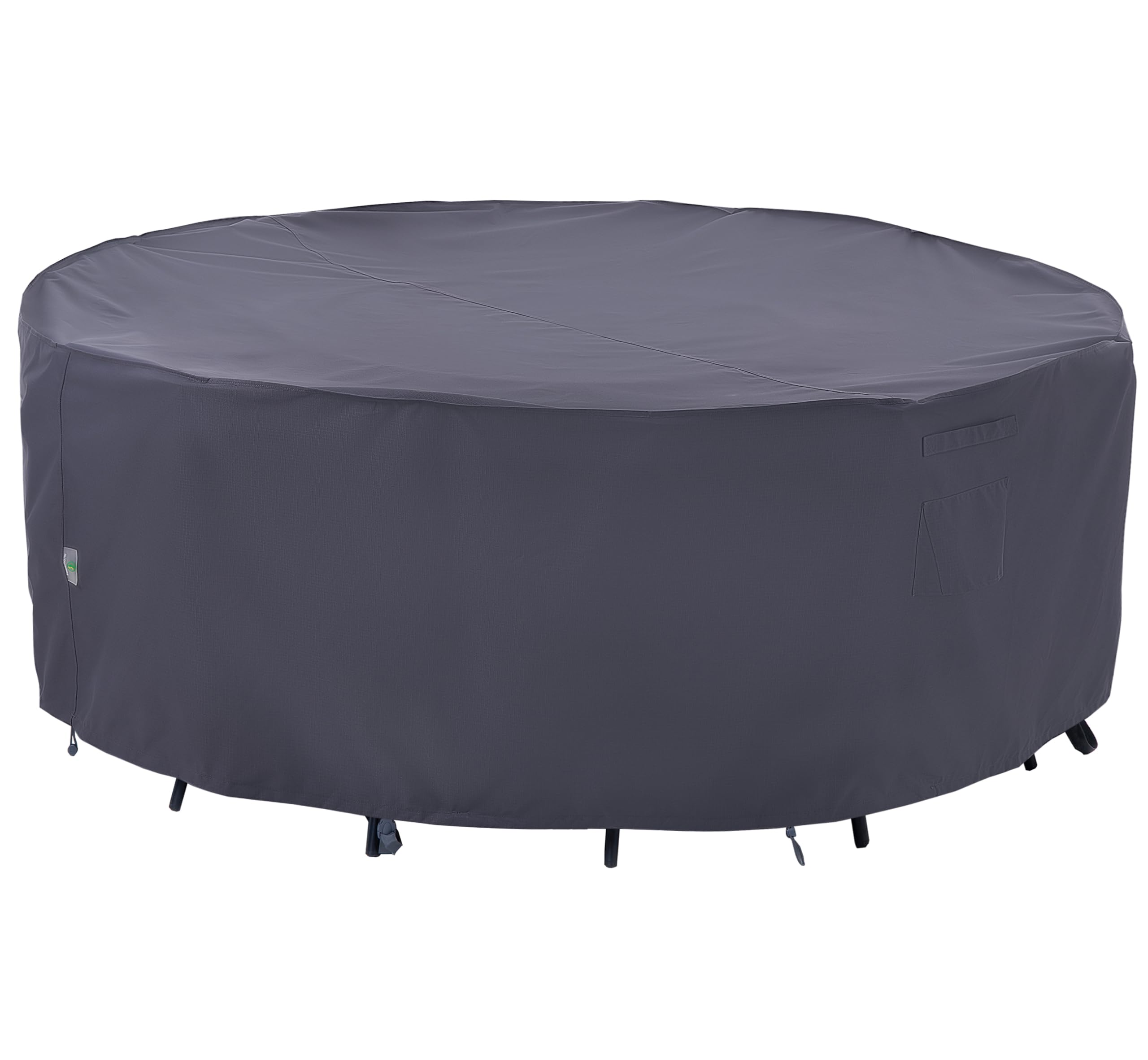 Outdoor Patio Furniture Covers, Waterproof UV Resistant Anti-Fading Cover for Large Round Table Chairs Set, Grey, 84 inch Diameter