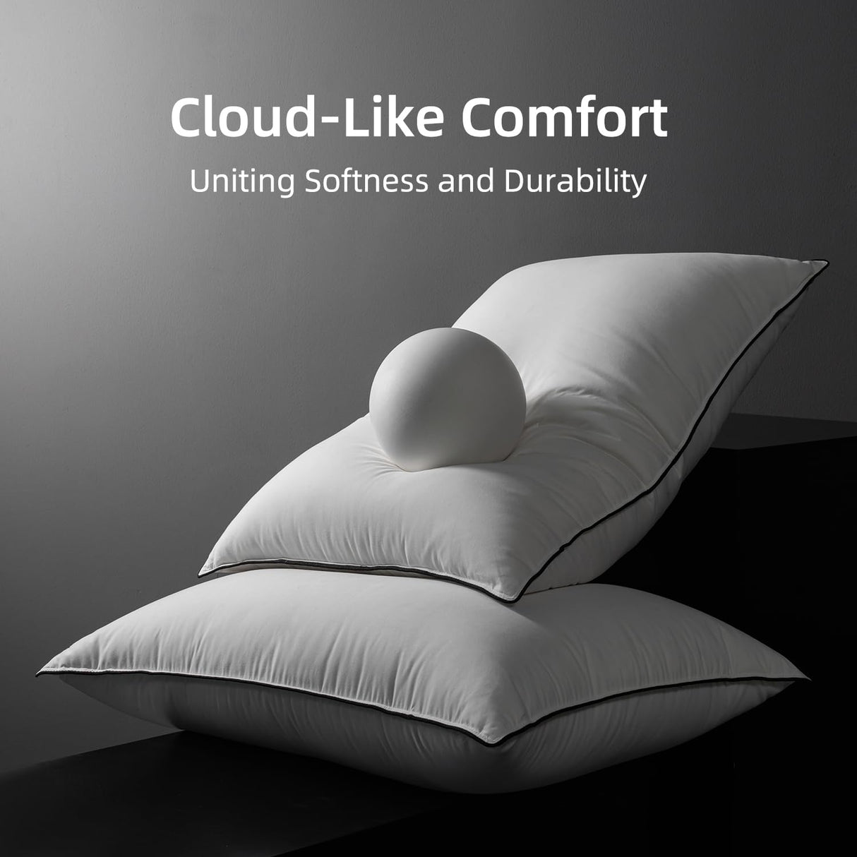 Premium Hungarian Goose Down Pillows Queen Size, Fluffy Bed Pillows for Sleeping