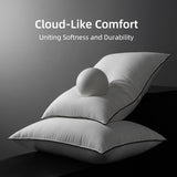 Premium Hungarian Goose Down Pillows Queen Size, Fluffy Bed Pillows for Sleeping
