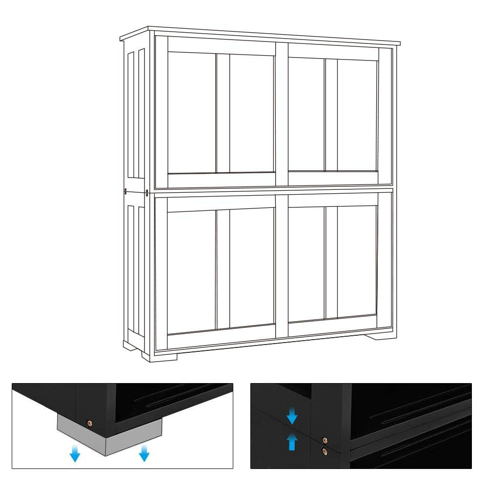 TV Stand, Wooden Storage Console Table with Sliding Door and Adjustable Shelf