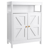 Bathroom Floor Cabinet, White Storage Cabinet with Doors and Drawers, Freestanding