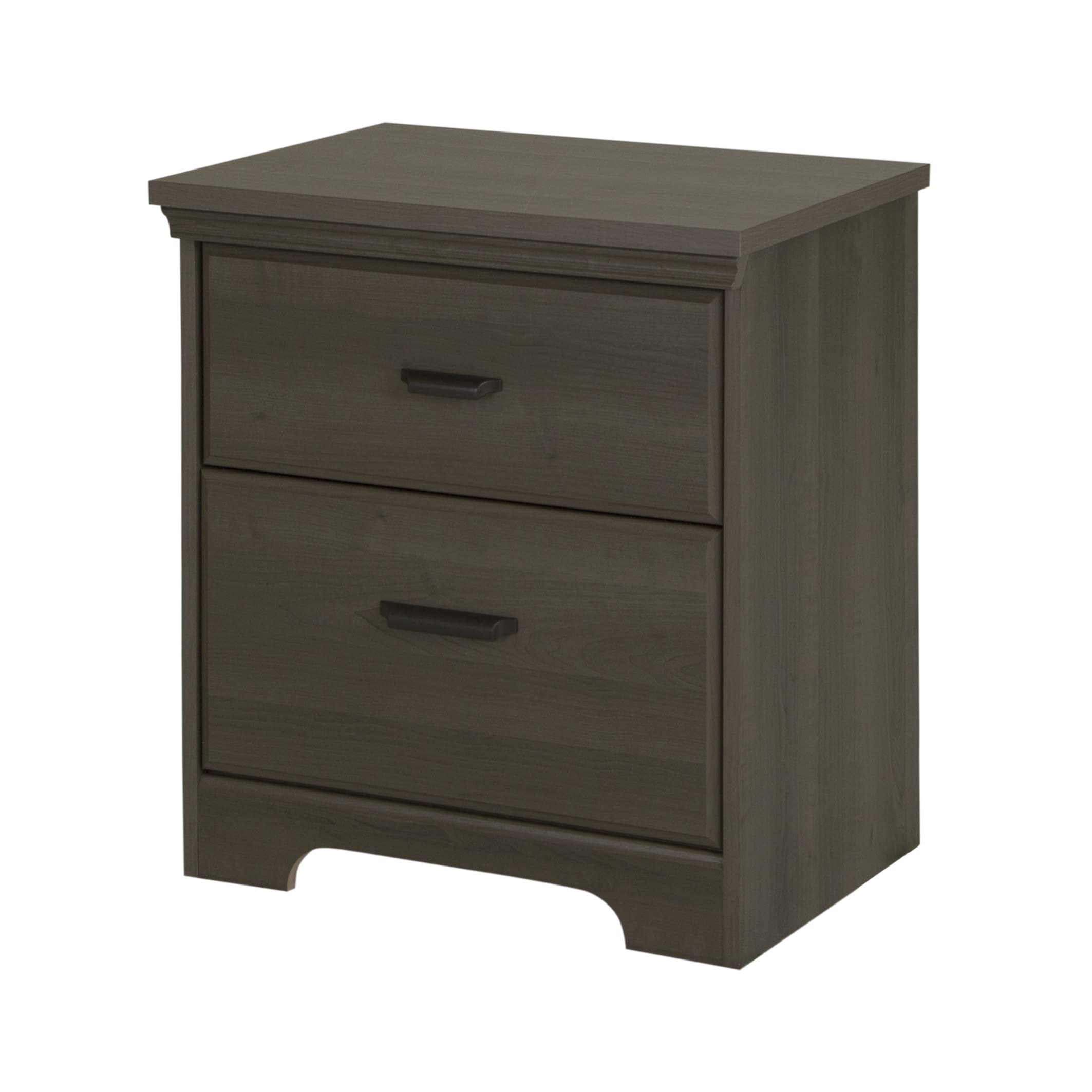 Versa 2-Drawer Nightstand, Weathered Oak, Gray Maple