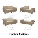 Skylar Coil Futon, Modern Sofa Bed and Couch, Ivory Velvet