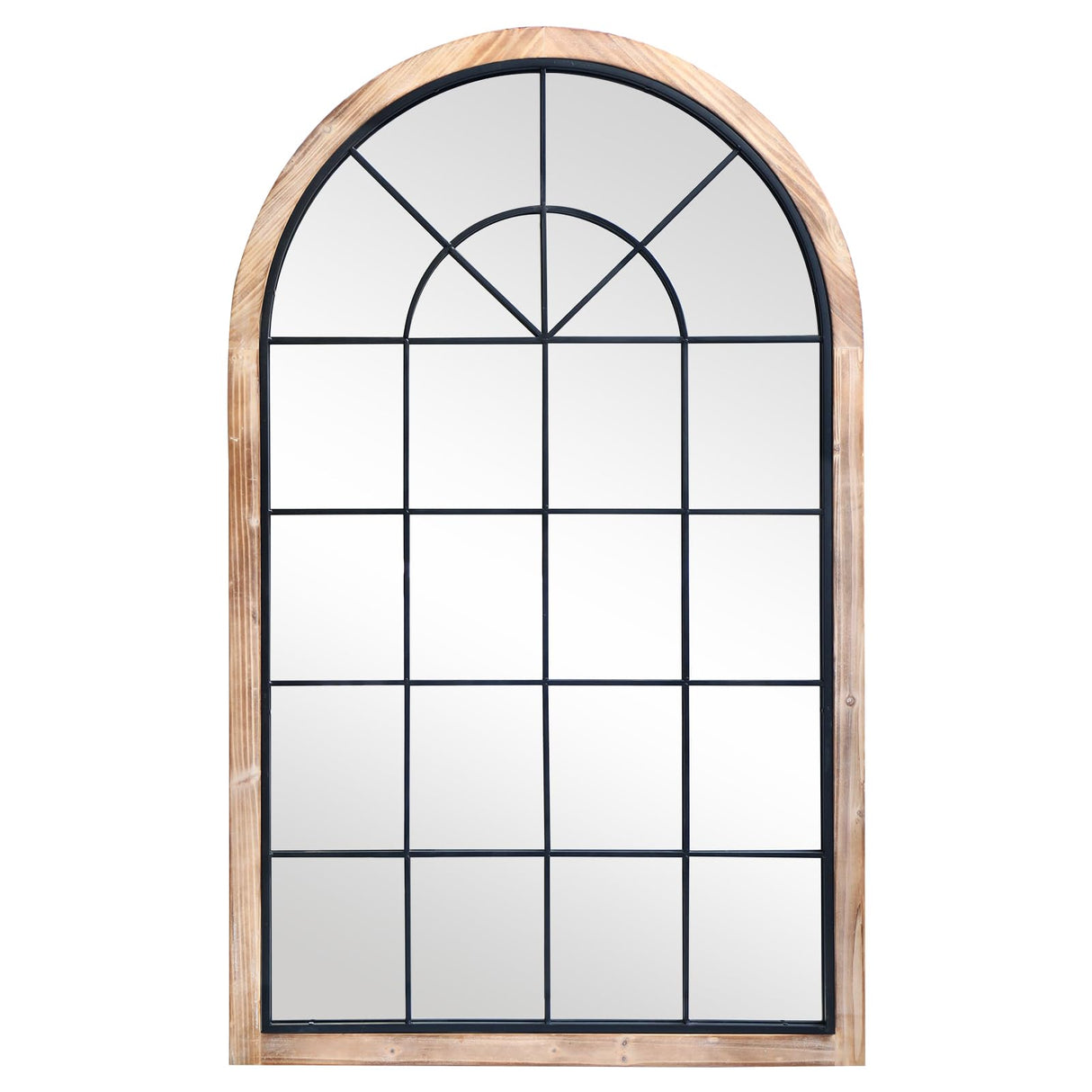 Arched Farmhouse Window Wall Mirror 30"x48", Rustic Accent Mirror