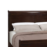 Traditional Style Wooden Queen Size Bed with Curved Headboard, Brown