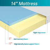 14 inch Gel Memory Foam Mattress Medium Firm Mattresses for Cool Sleep Relieving