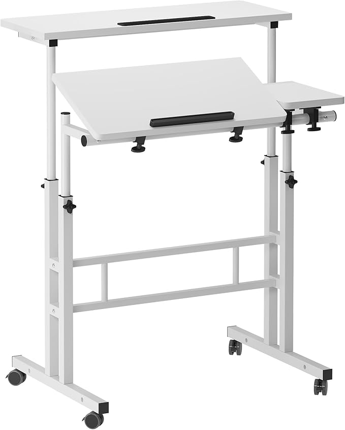 31.5inches Height Adjustable Desk Laptop Desk on The Wheels, Rolling Stand Up Desk