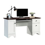 Miscellaneous Office Computer Desk with Drawers, Soft White