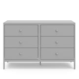 Theo 6 Drawer Dresser (Pebble Gray) - GREENGUARD Gold Certified, Interlocking Drawer